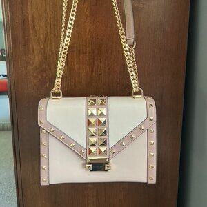 Michael Kors Whitney Studded Colorblock Leather Convertible Shoulder Bag